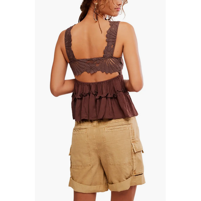 Free People Petal Party Shapeless Cami || Shaved Chocolate