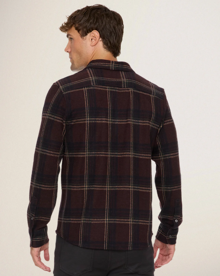 Flag & Anthem Elba Long Sleeve Hero Knit Flannel || Burgundy/Navy