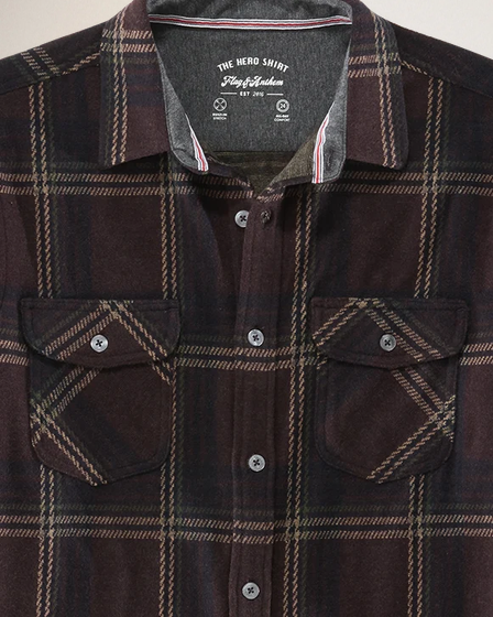 Flag & Anthem Elba Long Sleeve Hero Knit Flannel || Burgundy/Navy