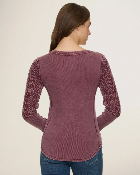Flag & Athem Hattieville Mixed Media Cable Henley