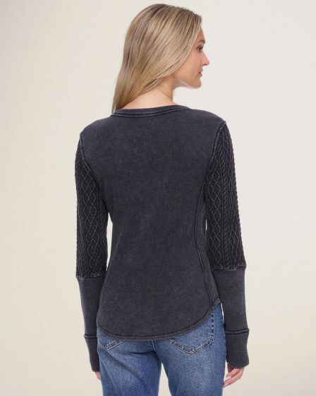 Flag & Athem Hattieville Mixed Media Cable Henley