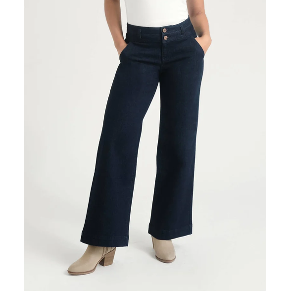 1822 denim dark wash petite wide leg
