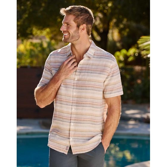 Flag & Anthem Westmont Stripe Shirt || Cream/Pink/Tan