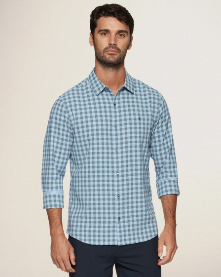 Flag & Anthem Westerly Performance Icon Shirt || Light Blue/Charcoal