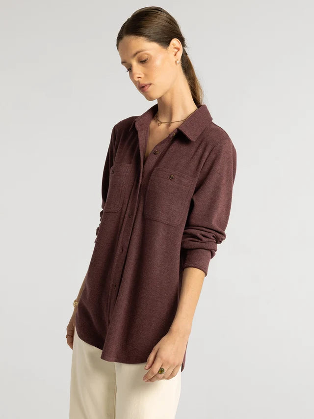 Thread & Supply Lewis Shirt || Burgundy Heather