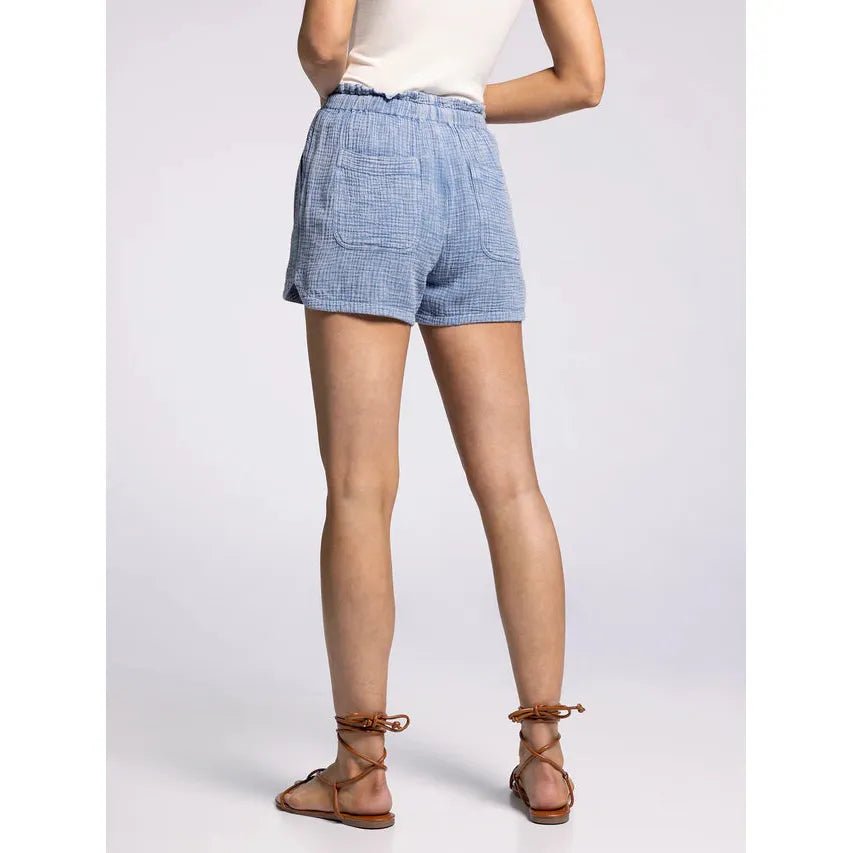 Thread & Supply Elastic Waist Drawstring Shorts || Blue Denim