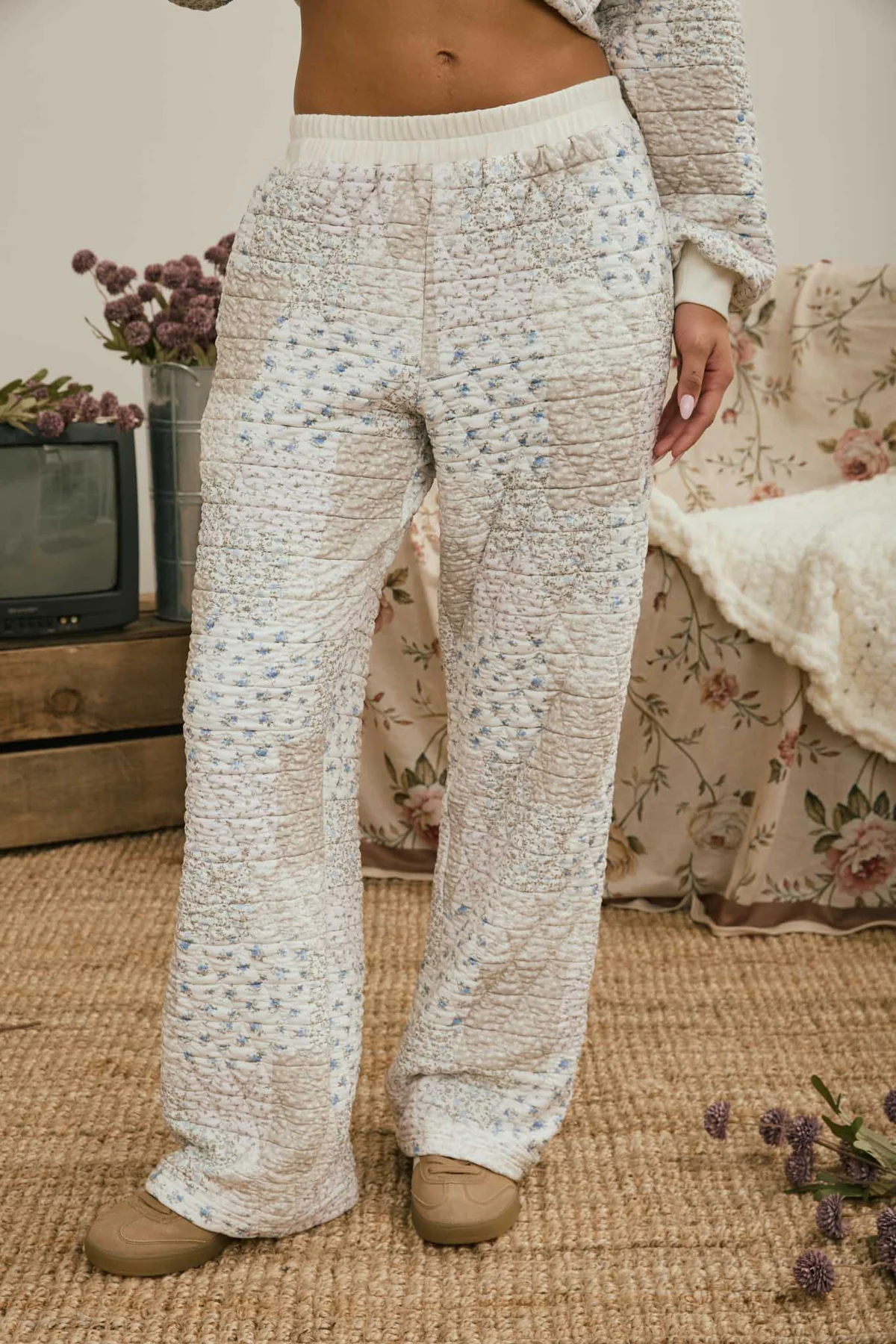 Floral Patchwork Quilted Lounge Pants