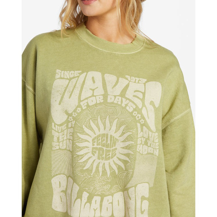 Billabong Ride In Crewneck || Palm Green