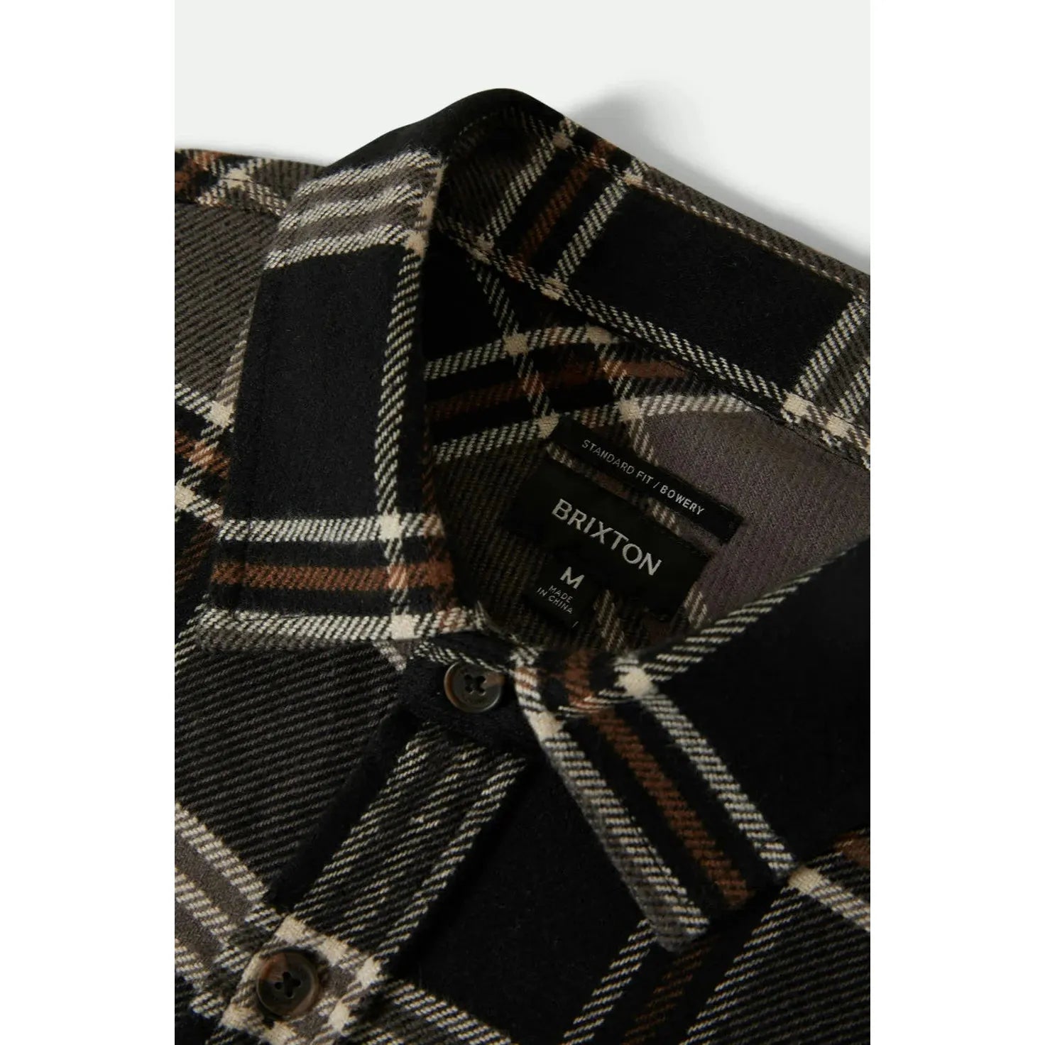 Brixton Bowery Flannel || Black/charcoal/pinecone