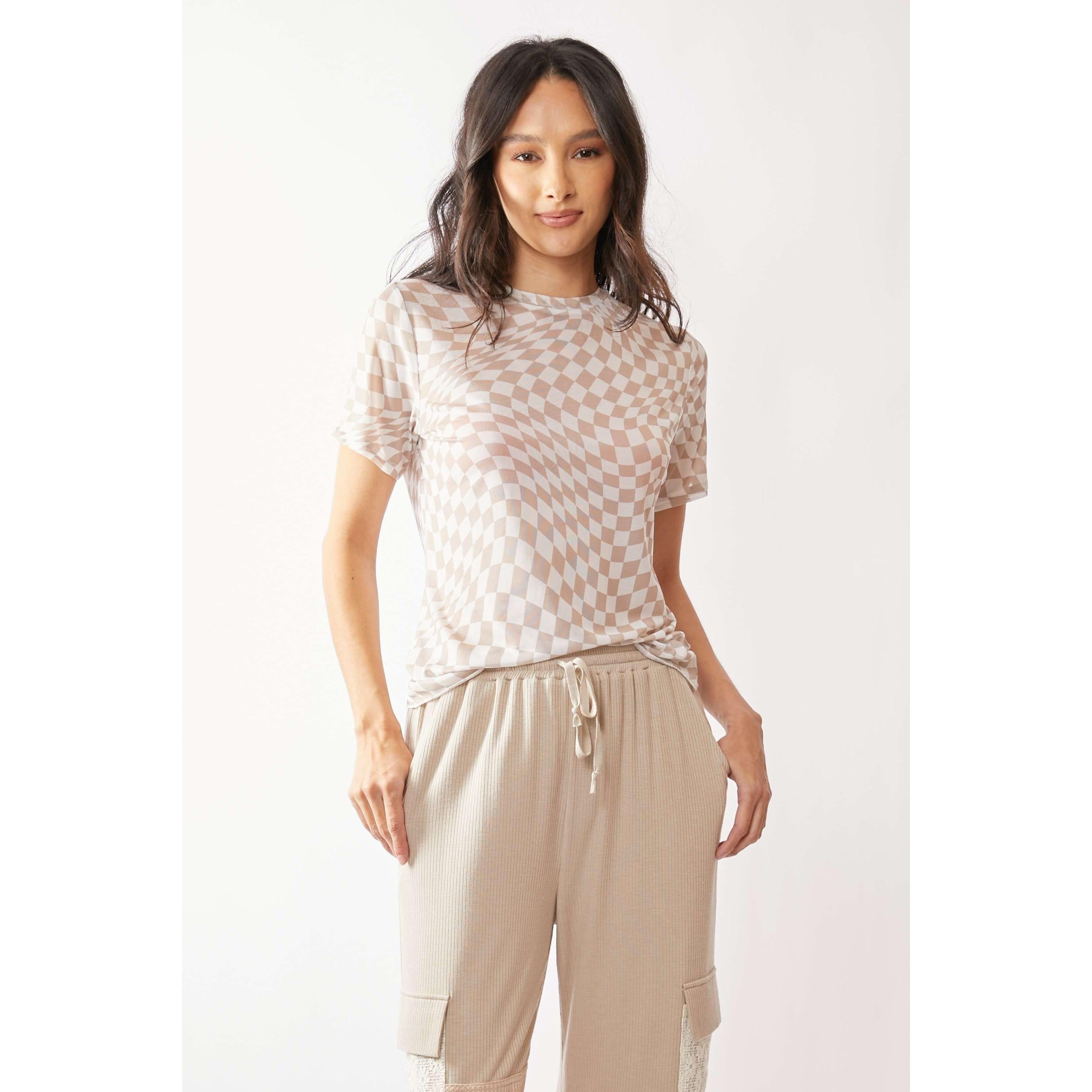 Checker Board Mesh Top