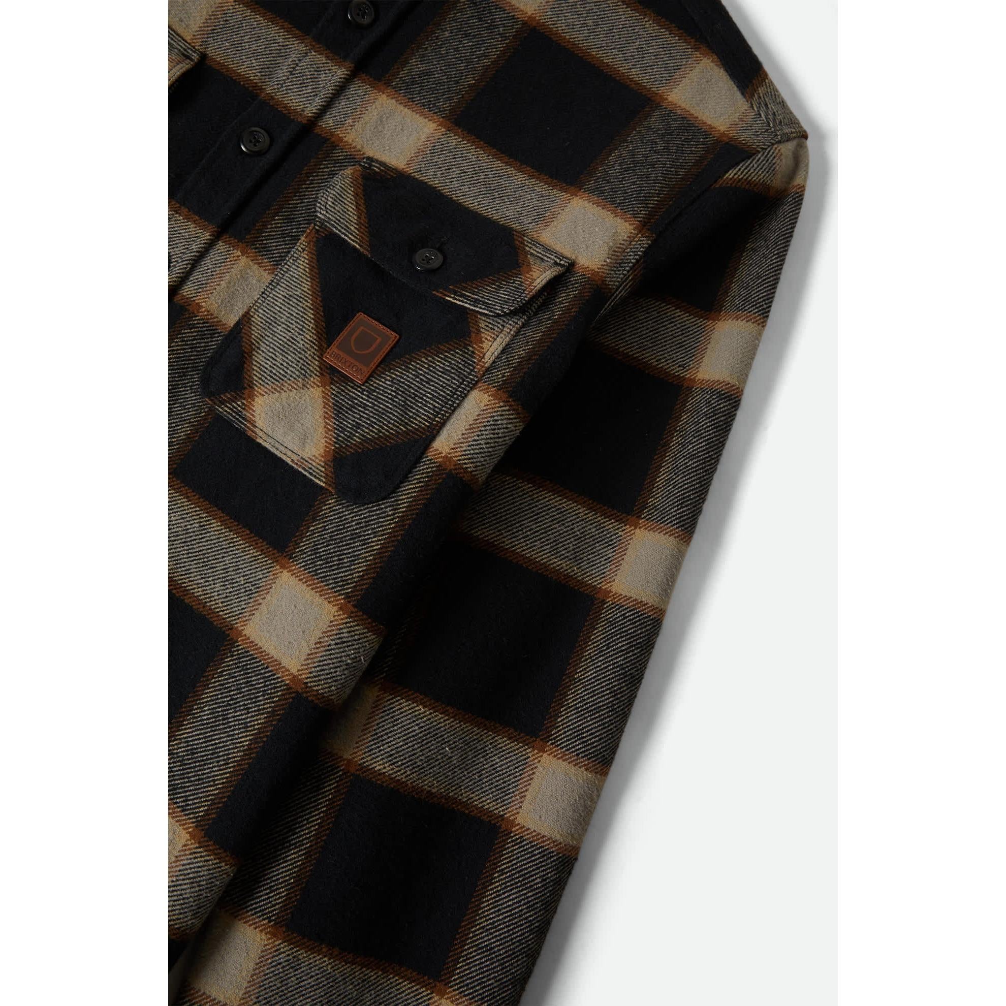 Brixton Bowery Heavyweight Flannel || Black/Cream