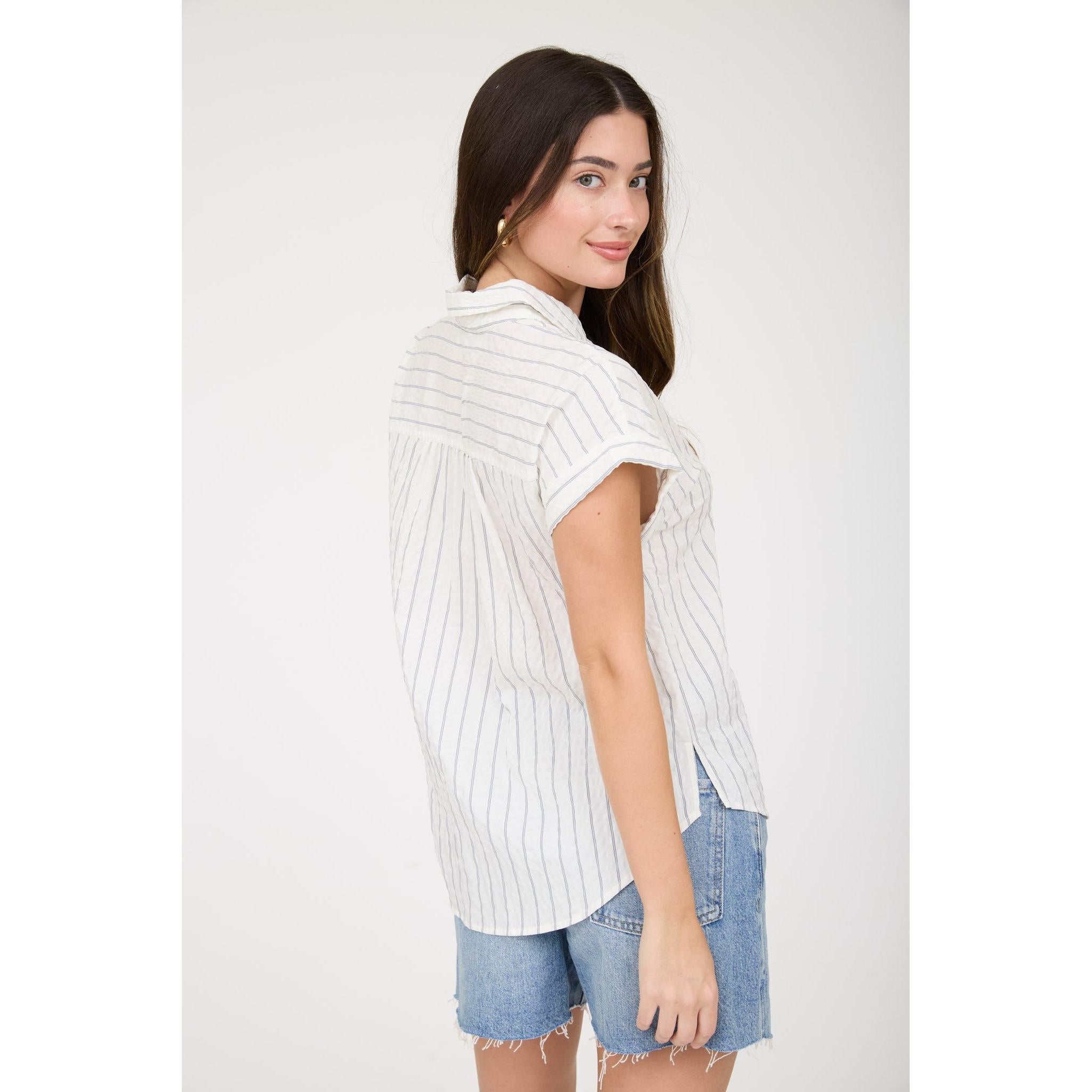 Stripe Woven Button Down Shirt