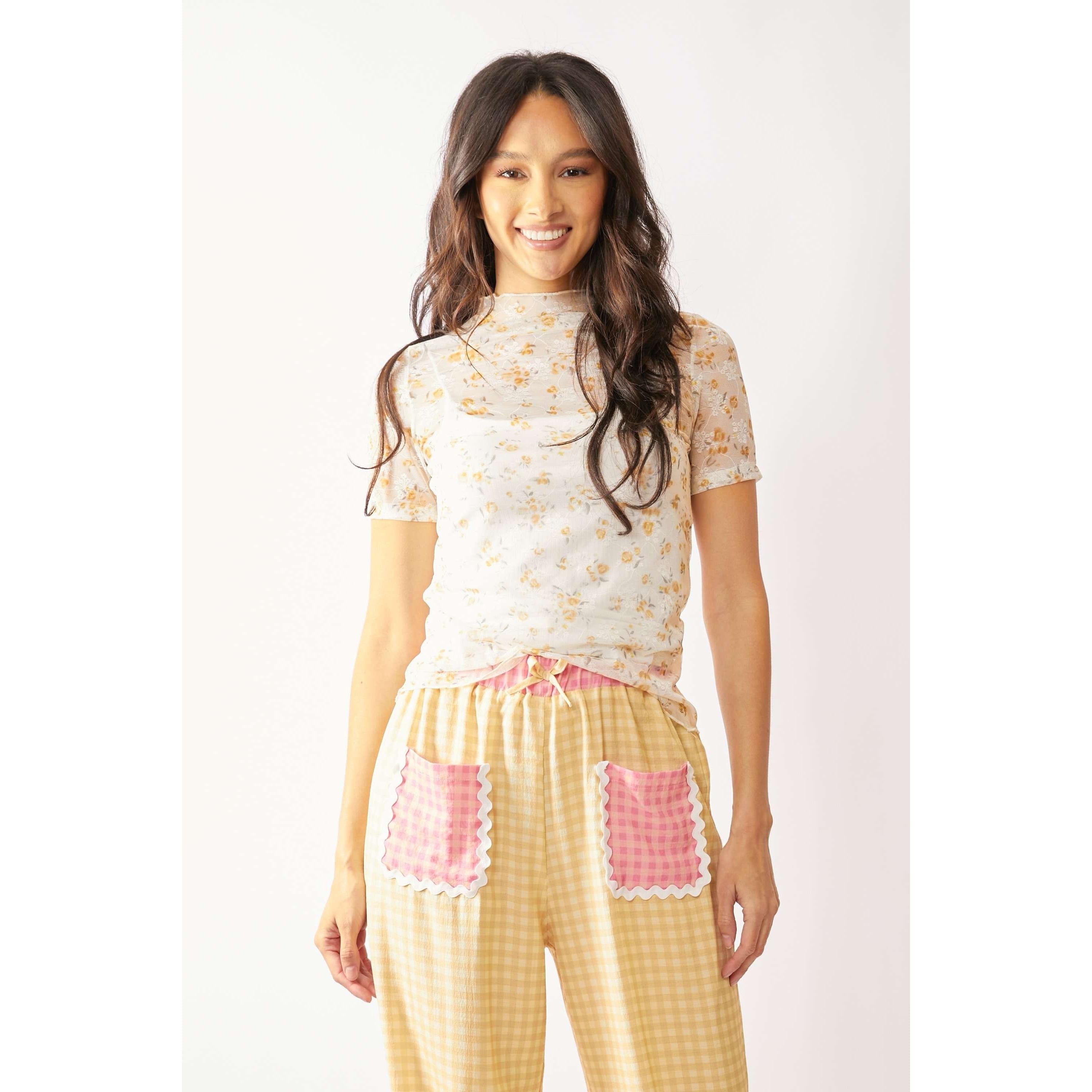 Lace Floral Sheer Top