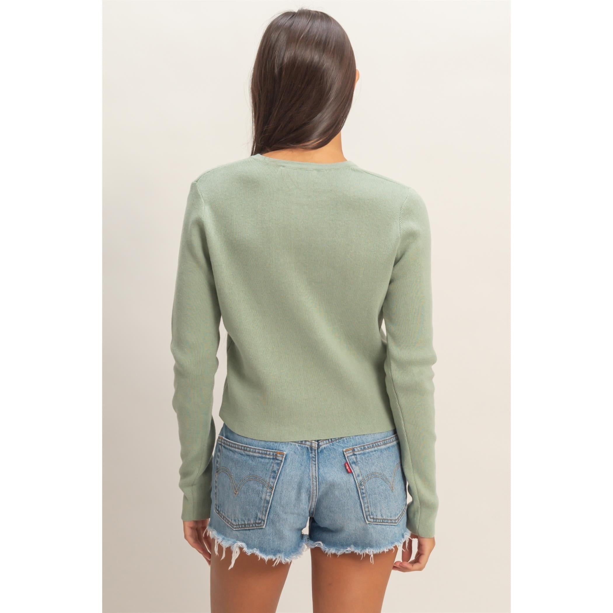 Long Sleeve Ribbed Cardigan