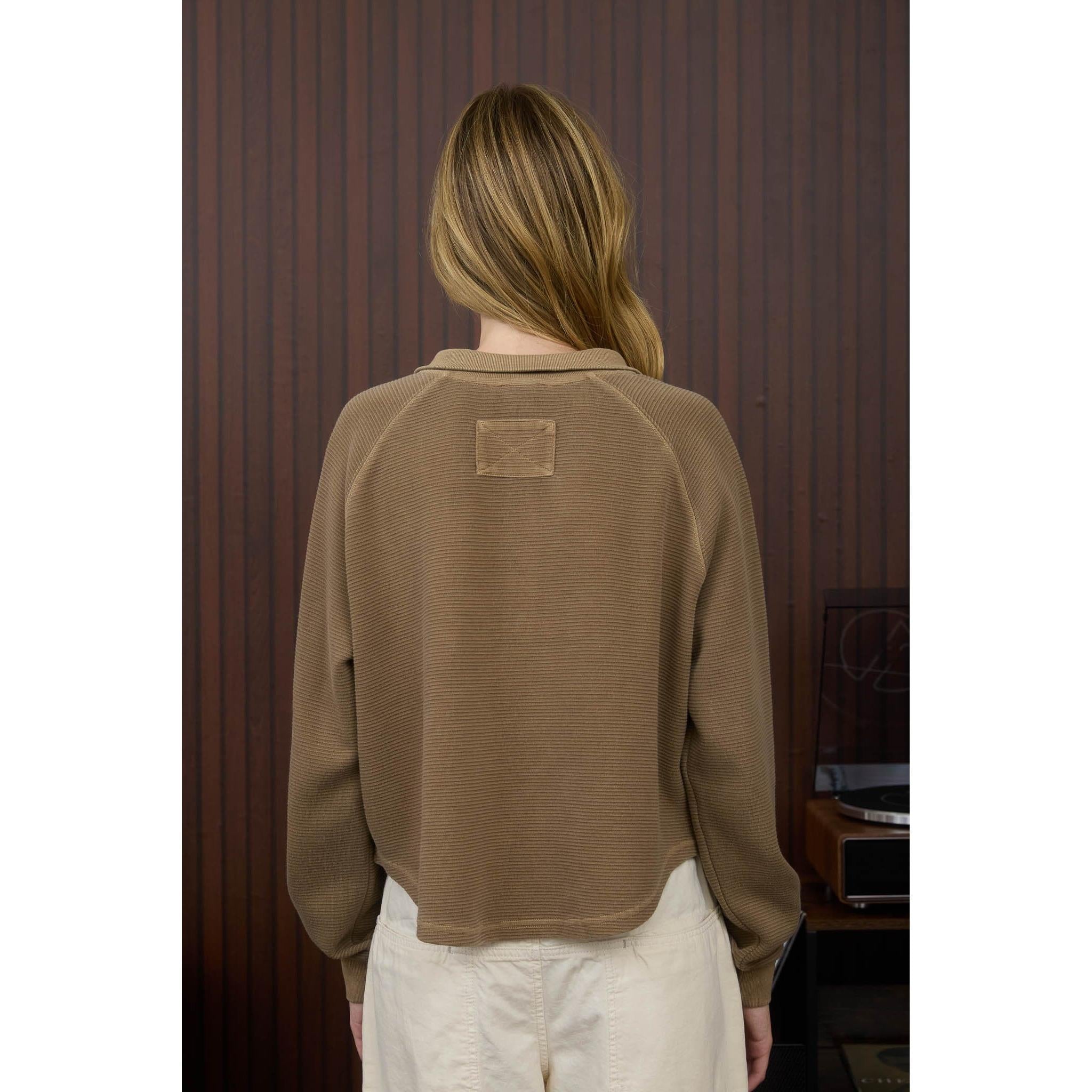Half Snap Button Long Sleeve