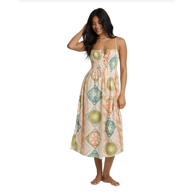 billabong white dress Billabong Fever Dream Midi Dress M / White Cap