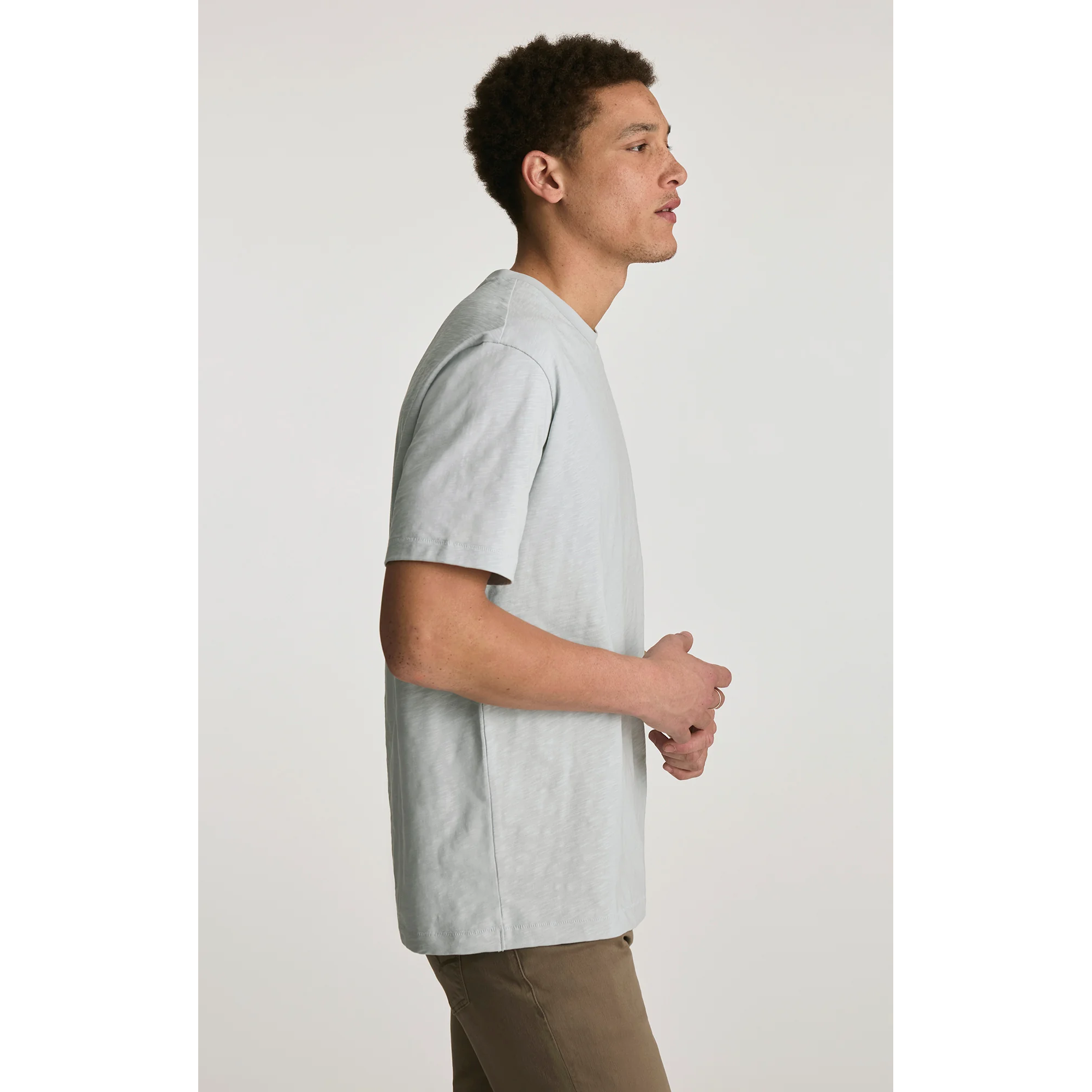 Mavi Slub Crew Neck T-Shirt || Pearl Blue