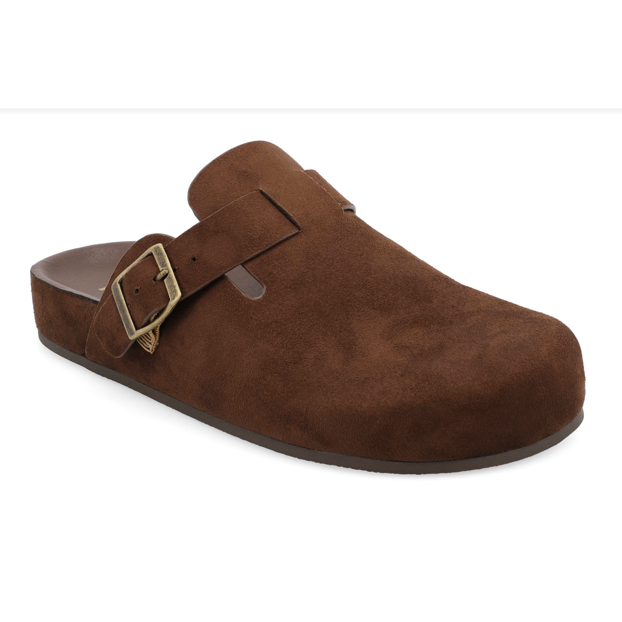 Brown clog with adjustable strap