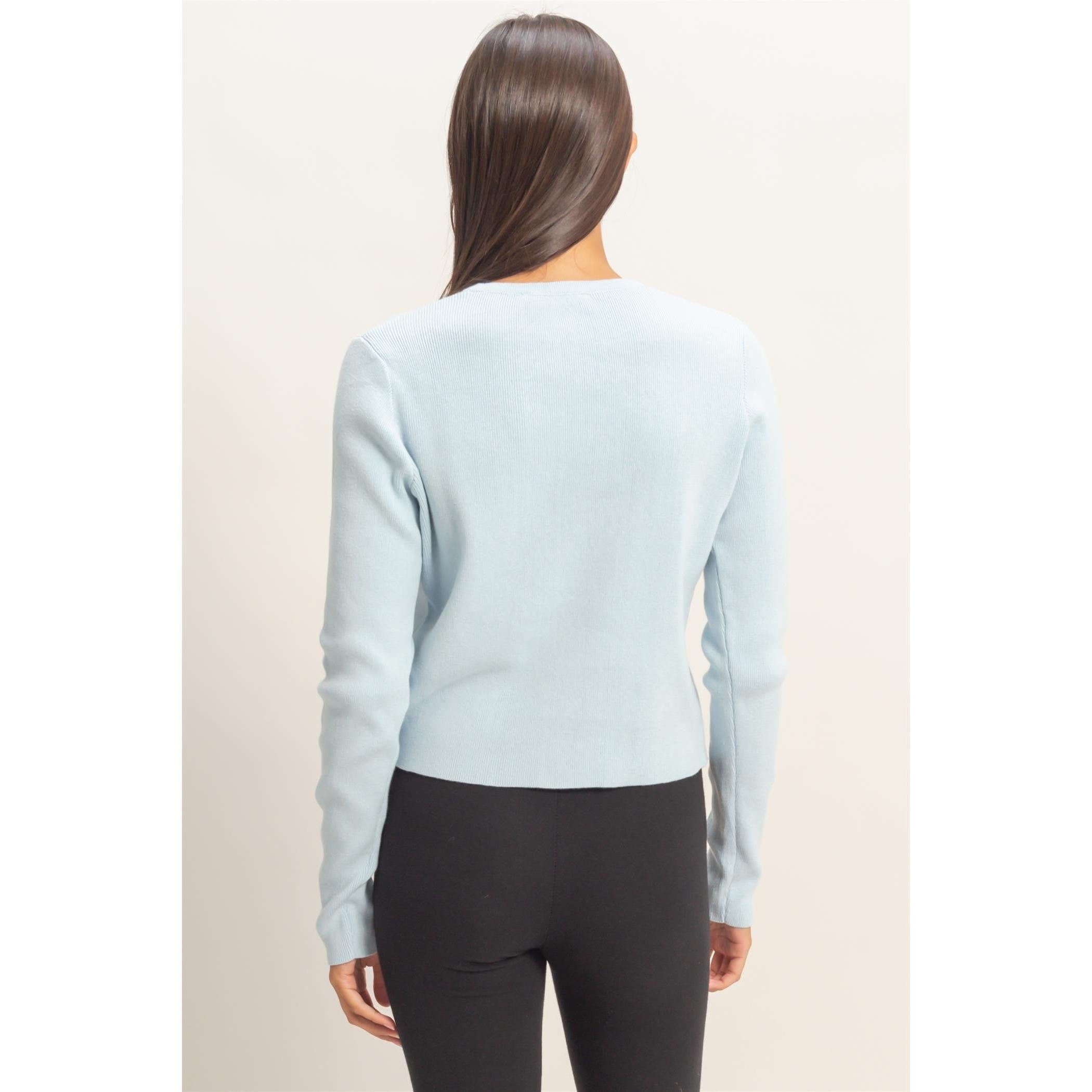 Long Sleeve Ribbed Cardigan