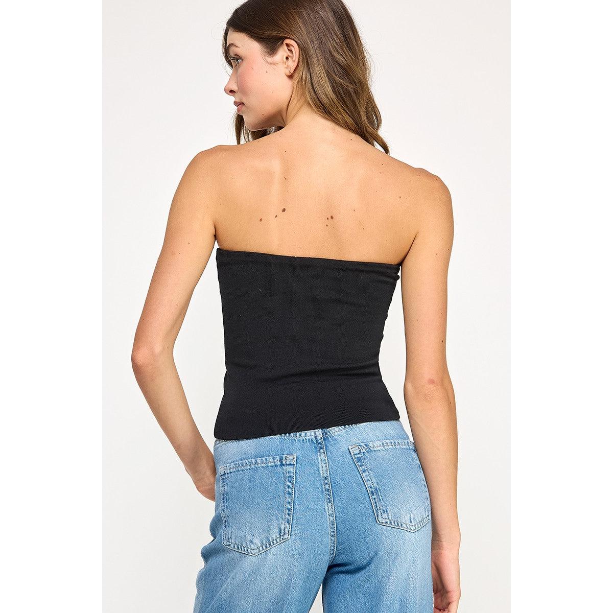 Knit Tube Top || Black