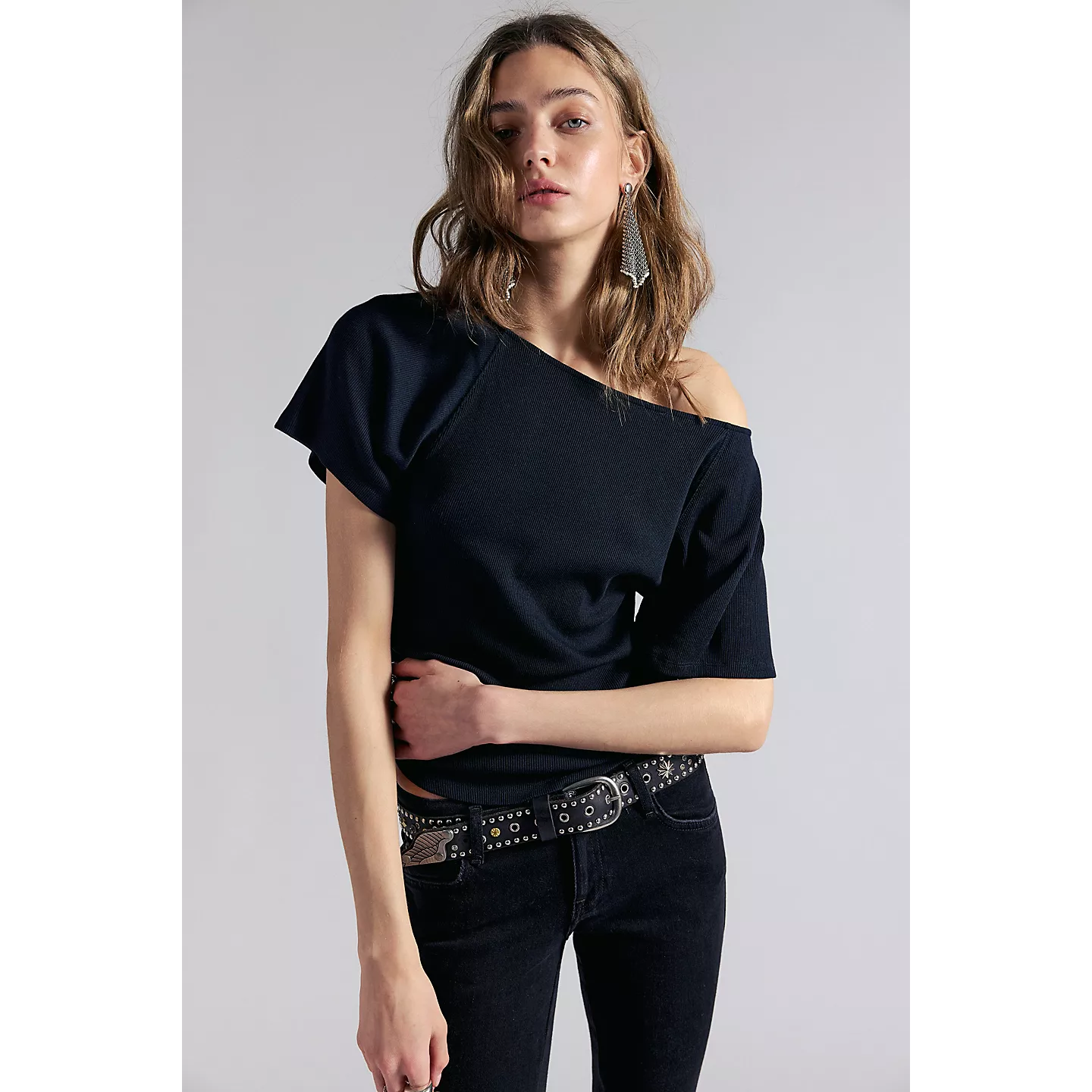 black free people off the shoulder top