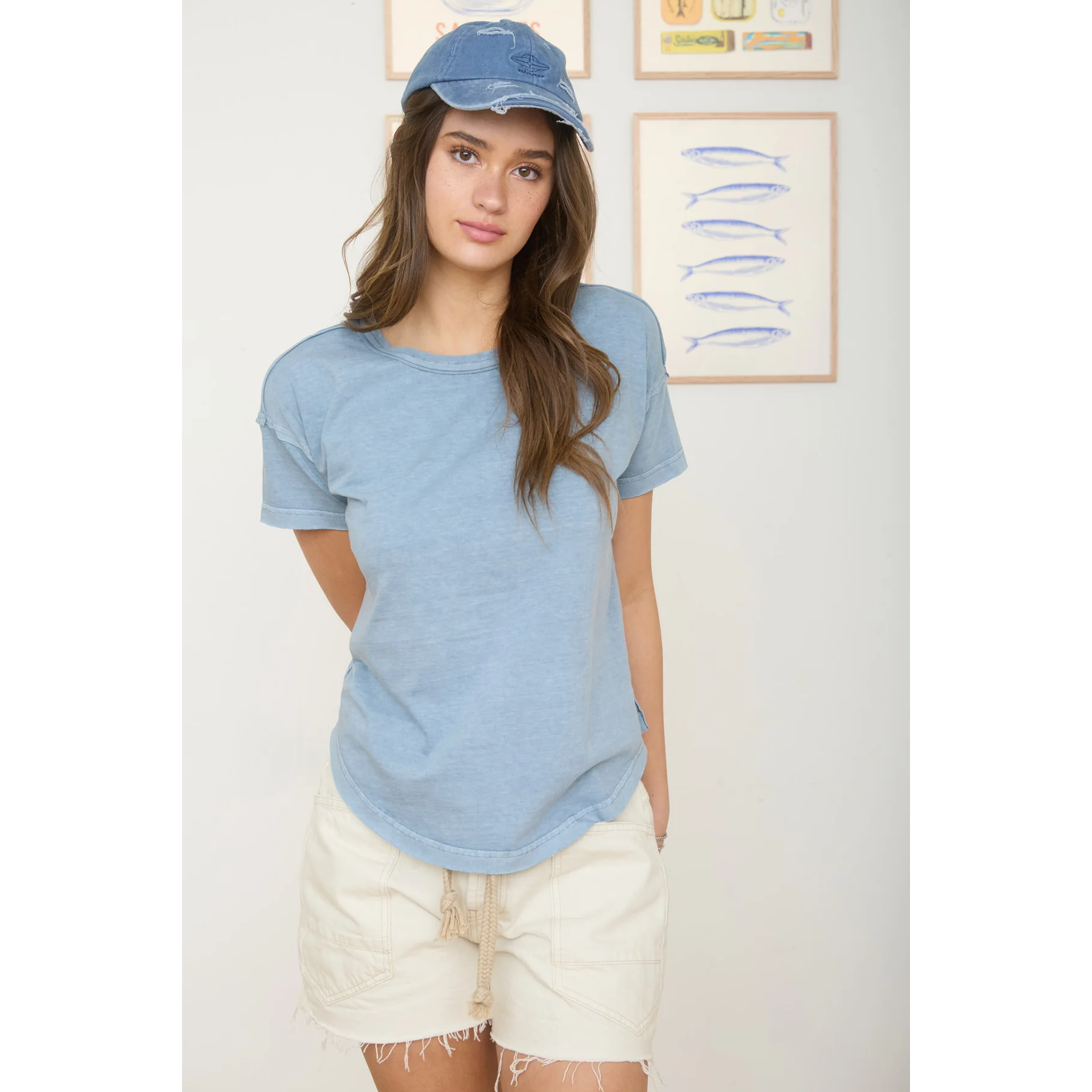 women's exposed seam t-shirt