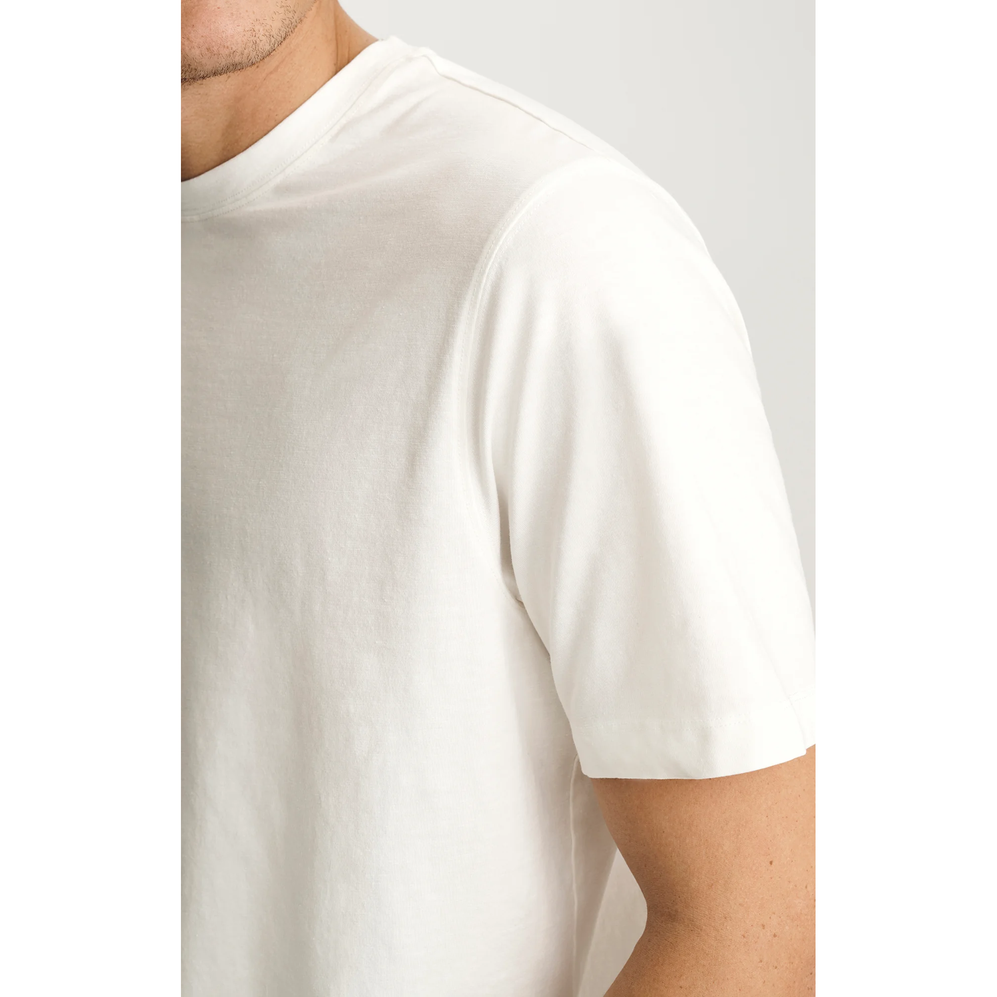Mavi Soft Slub Crew Neck T-Shirt || White