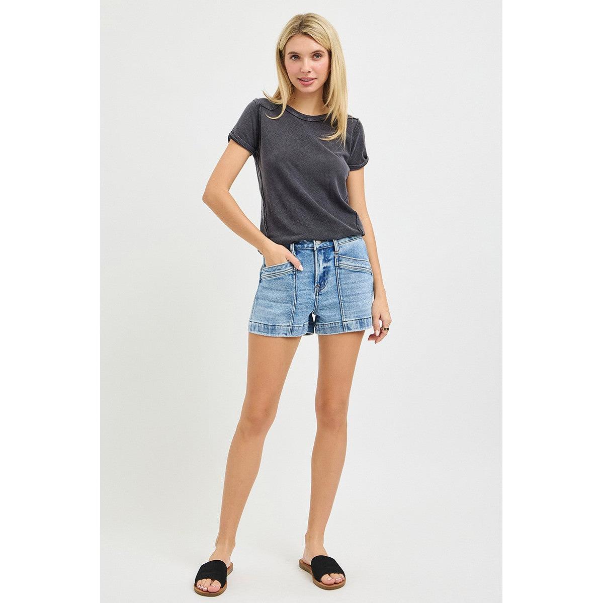 Risen light wash shorts