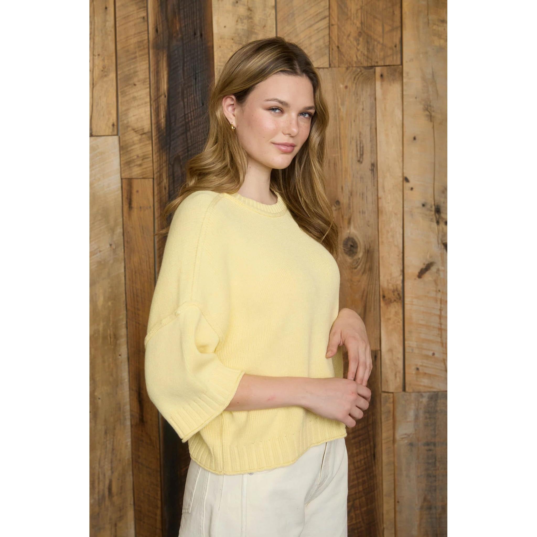 soft butter yellow sweater