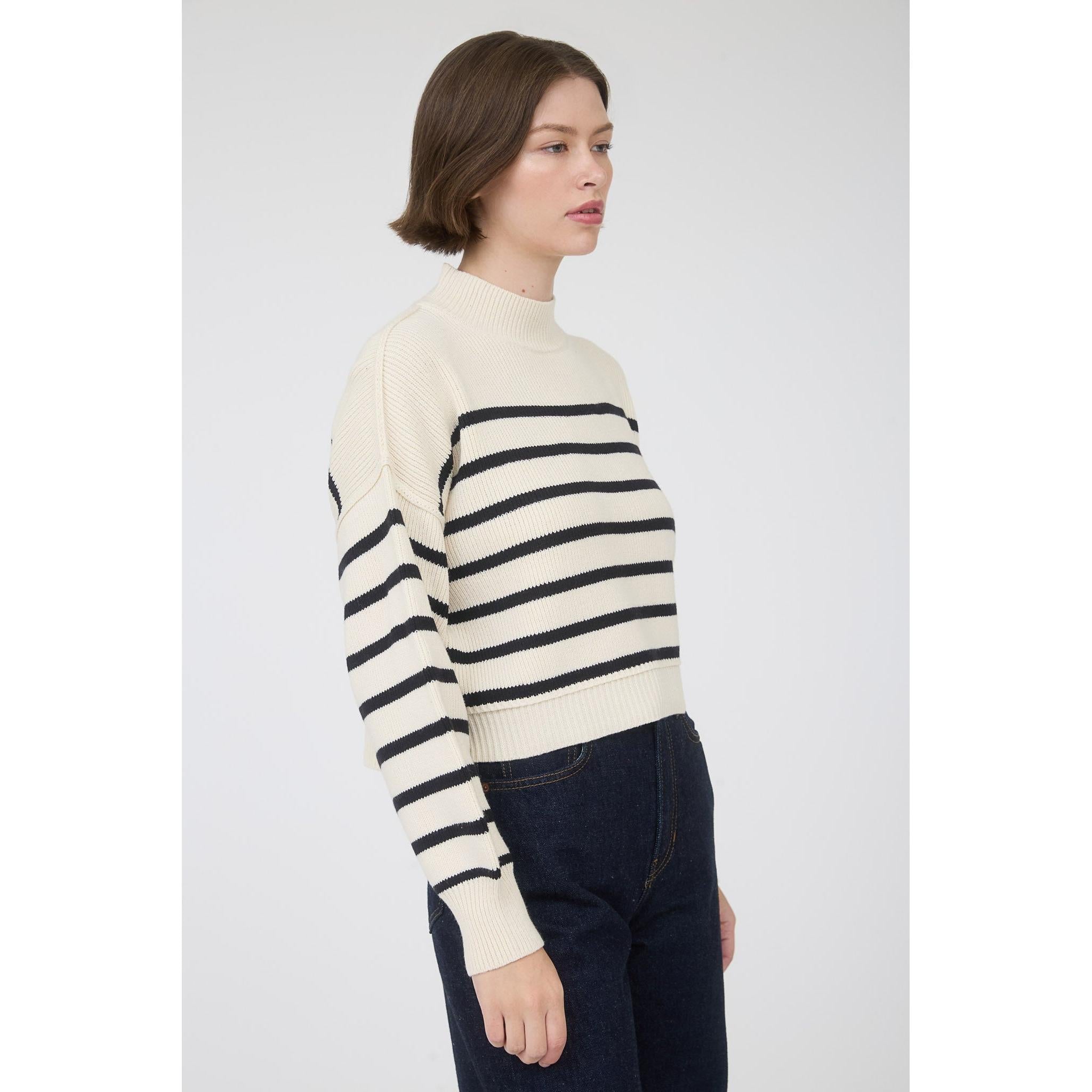 Mock Neck Drop Shoulder Sweater