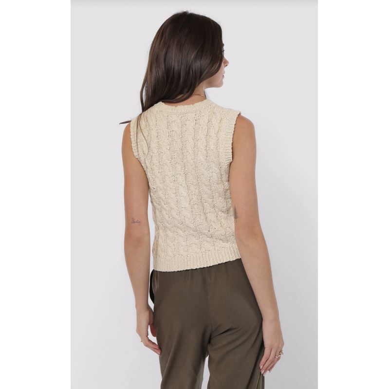 Elan Knit Sweater Vest || Cream