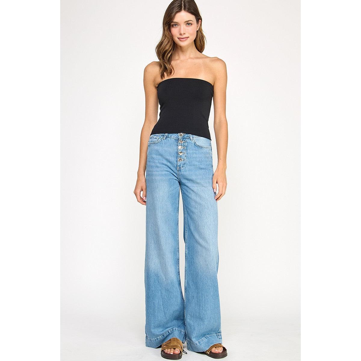 Knit Tube Top || Black