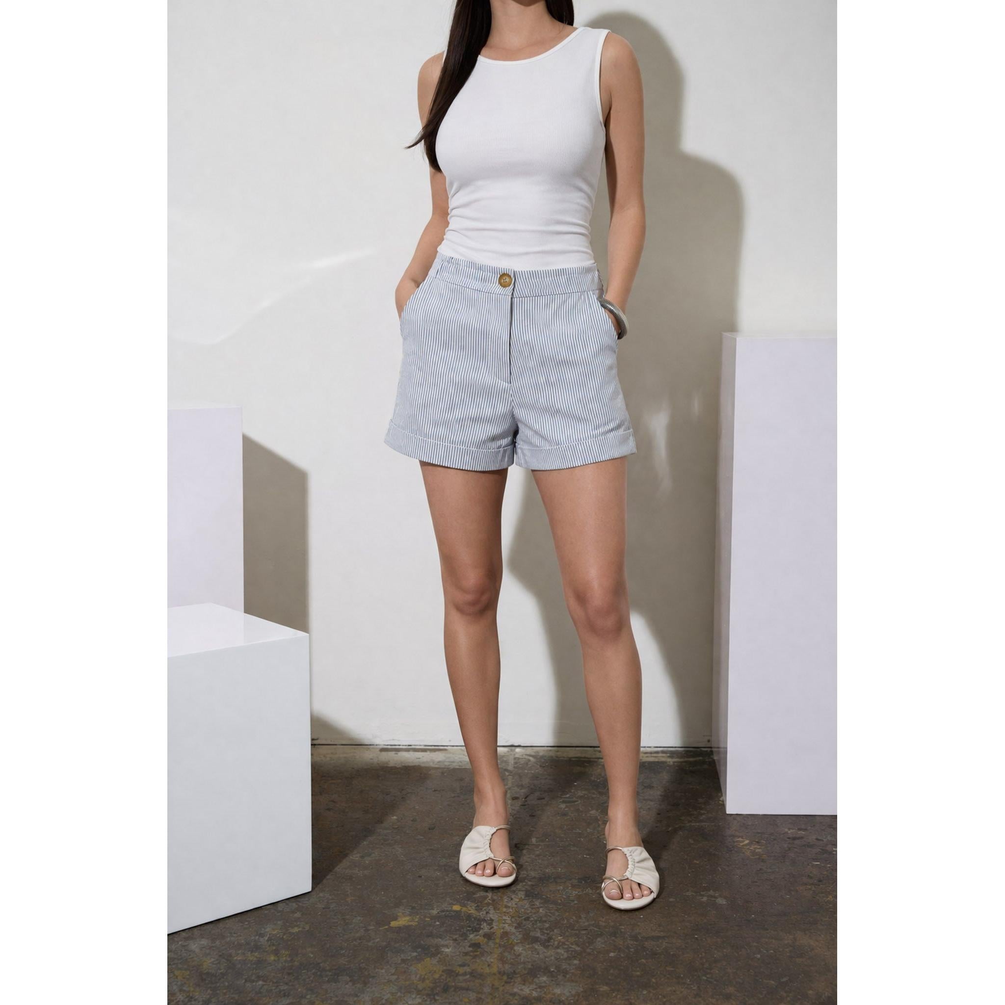 pinstripe shorts