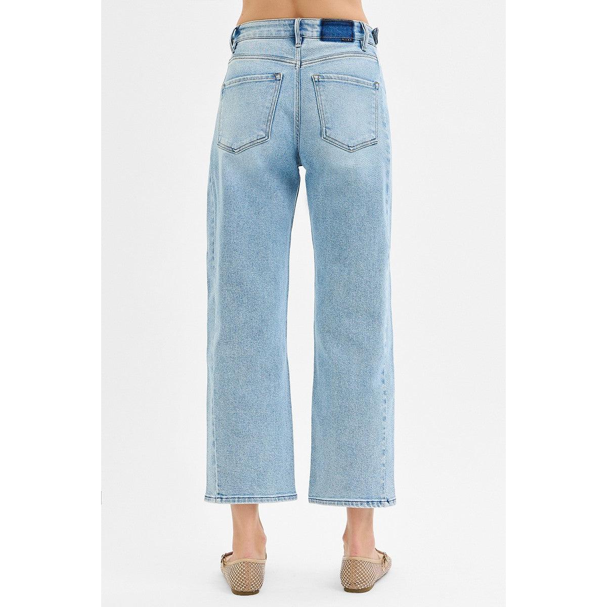 Risen High Rise Crop Barrel Adjustable Waist Band