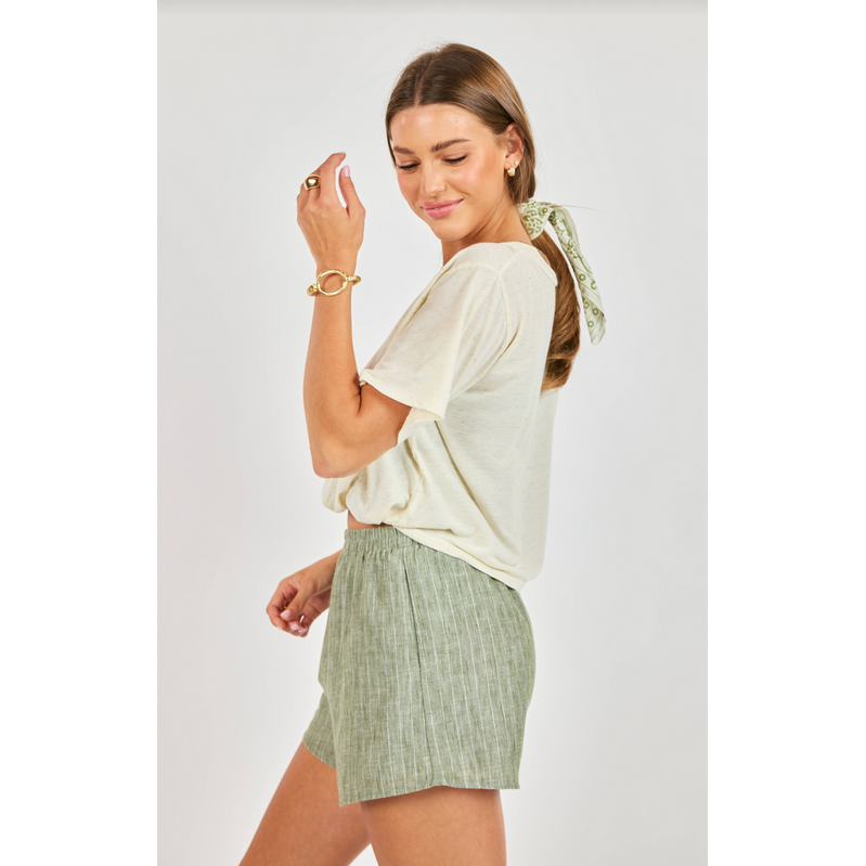 Sadie & Sage Sand Toys Layered Tank & Tee || Oatmeal Mocha