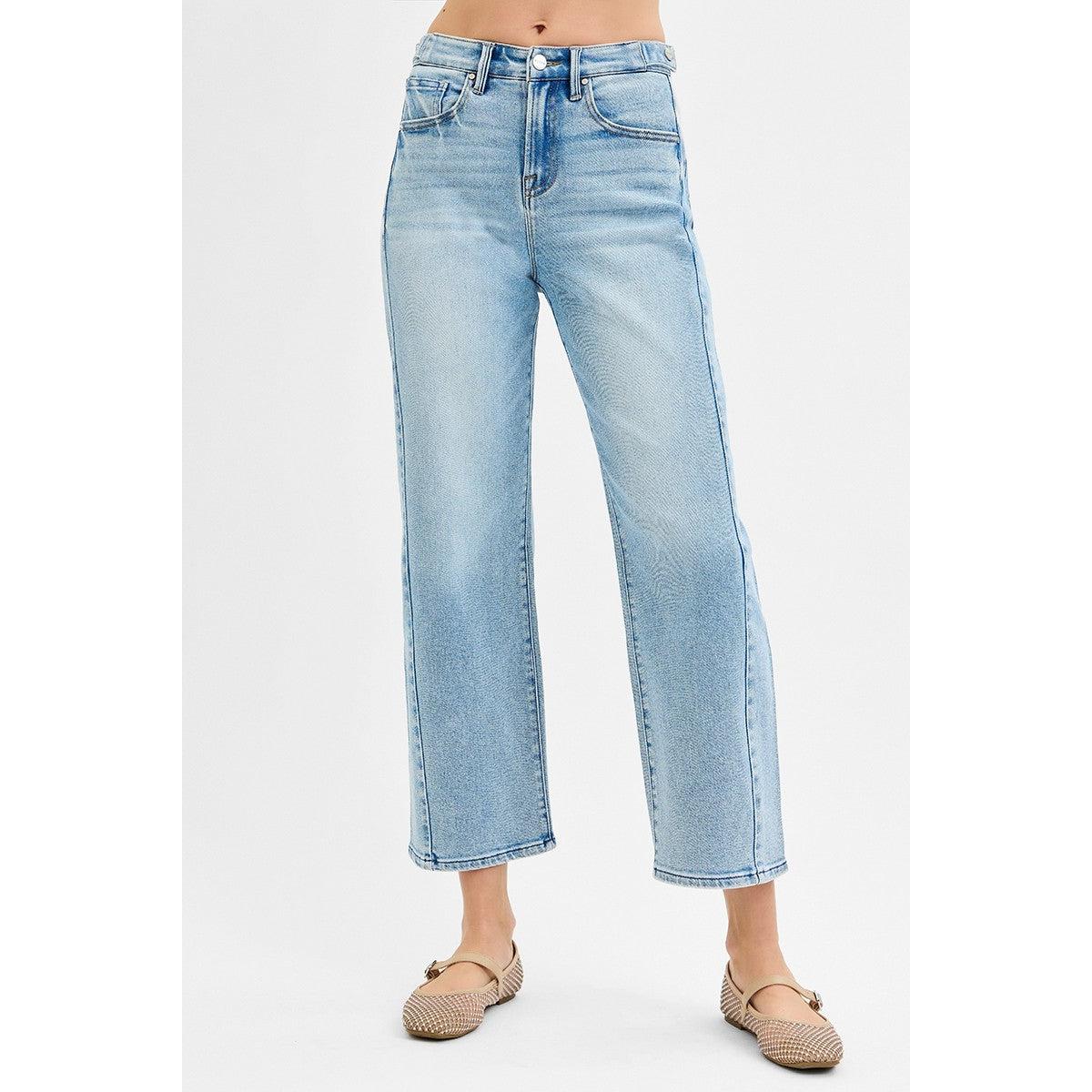 Risen High Rise Crop Barrel Adjustable Waist Band