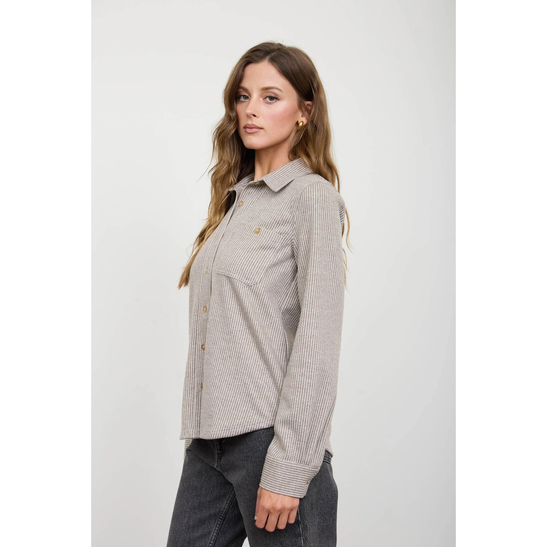 Stripe Long Sleeve Button Down Shirt