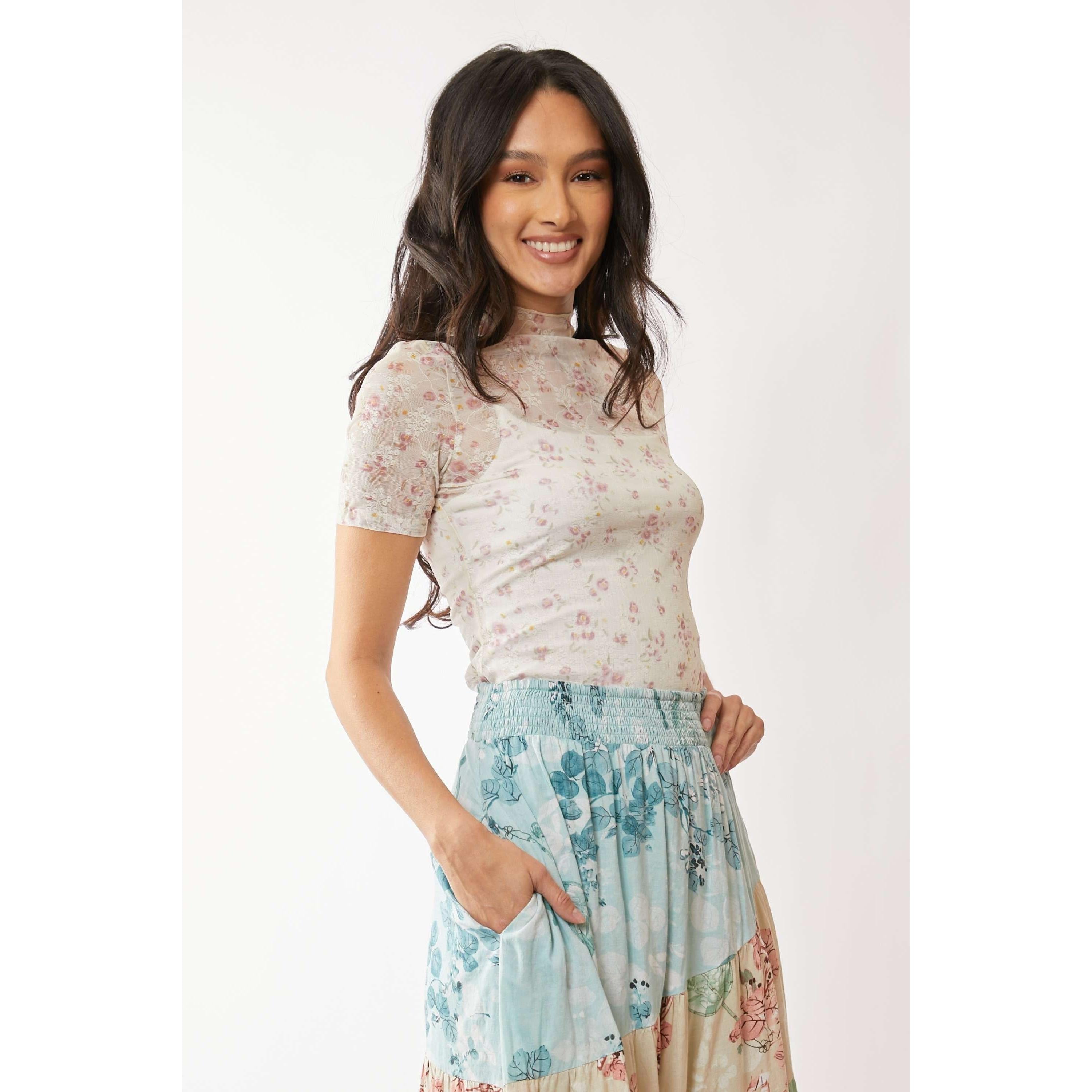 Lace Floral Sheer Top