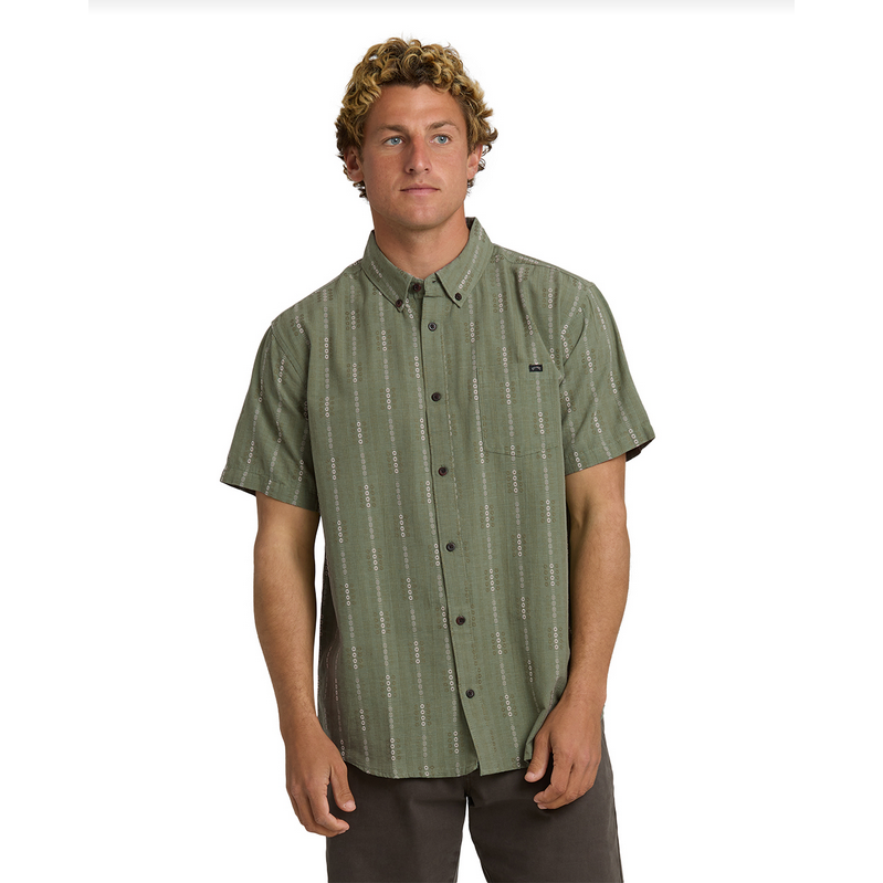 Billabong green button up shirt