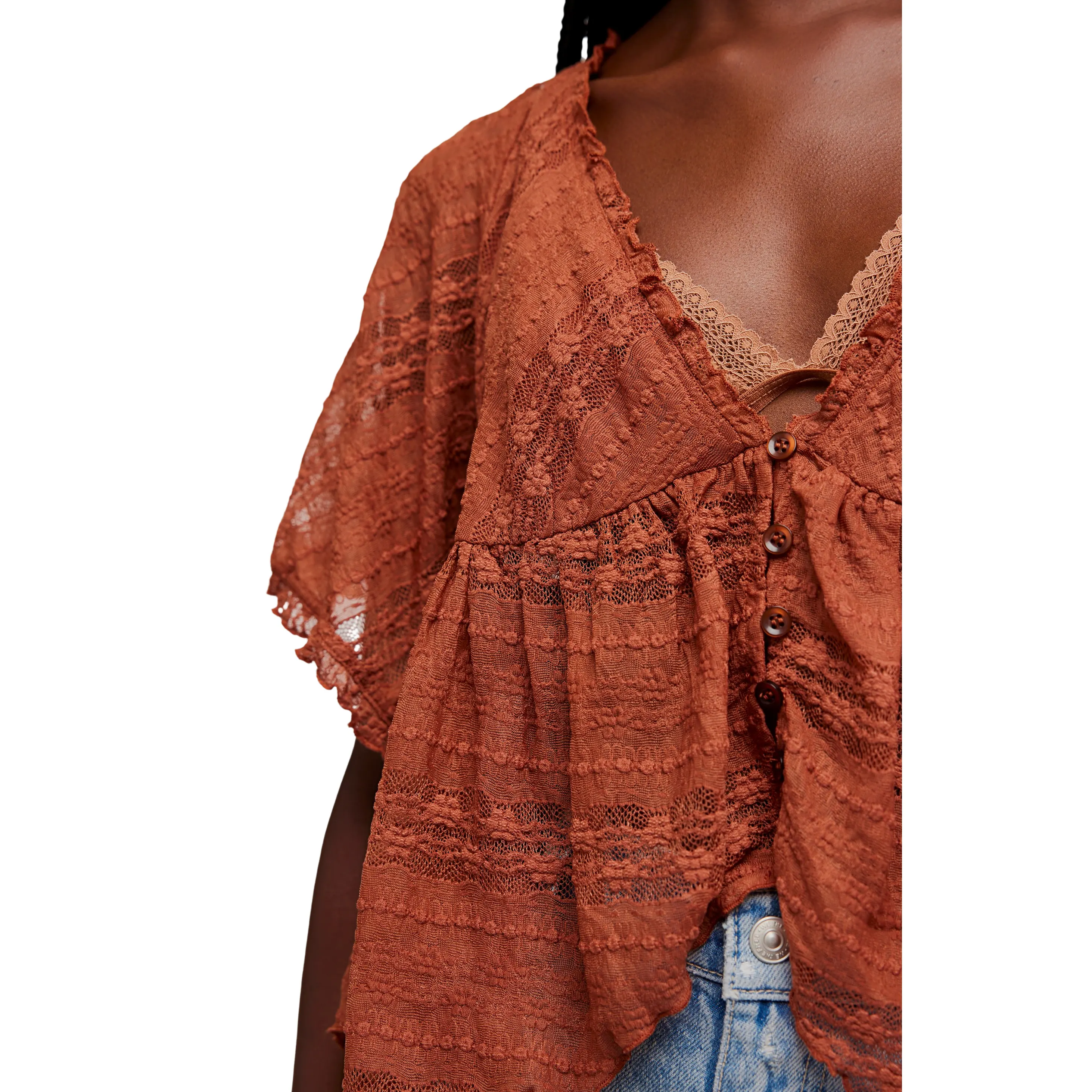 Free People In Your Dreams Lace Top || Cocoa