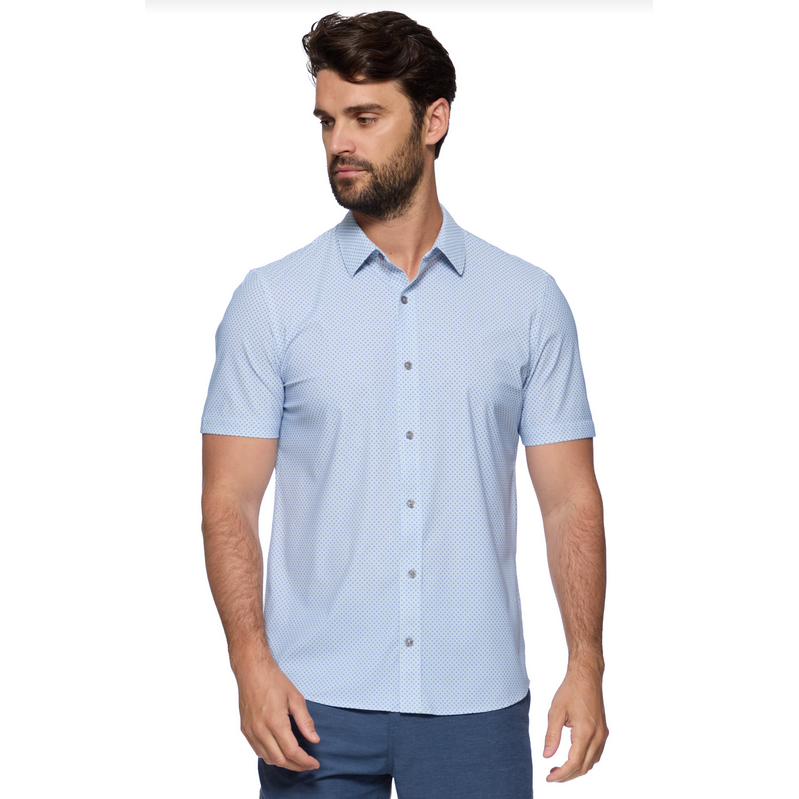 flag & anthem short sleeve button up performance fabric