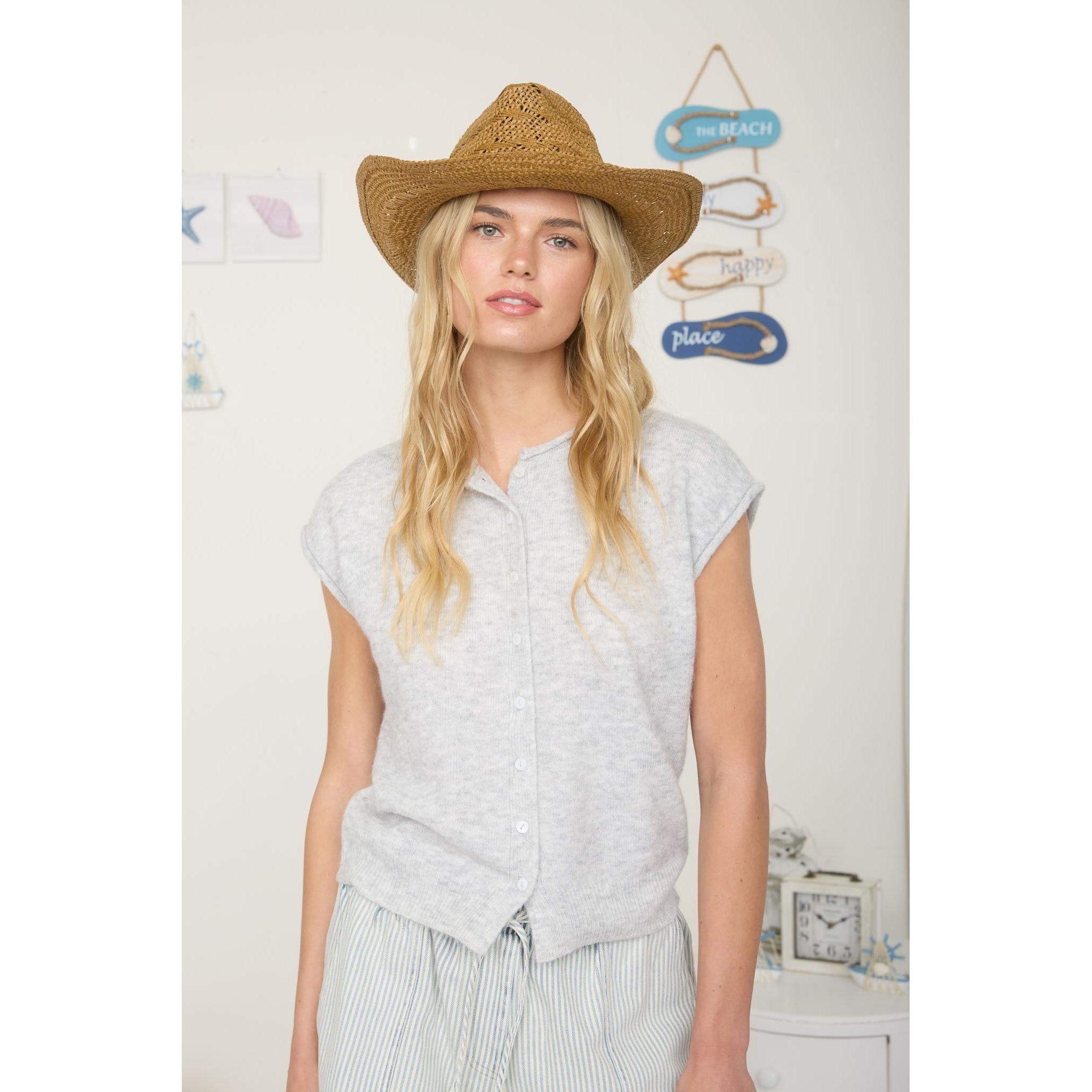 sleeveless button up cardigan