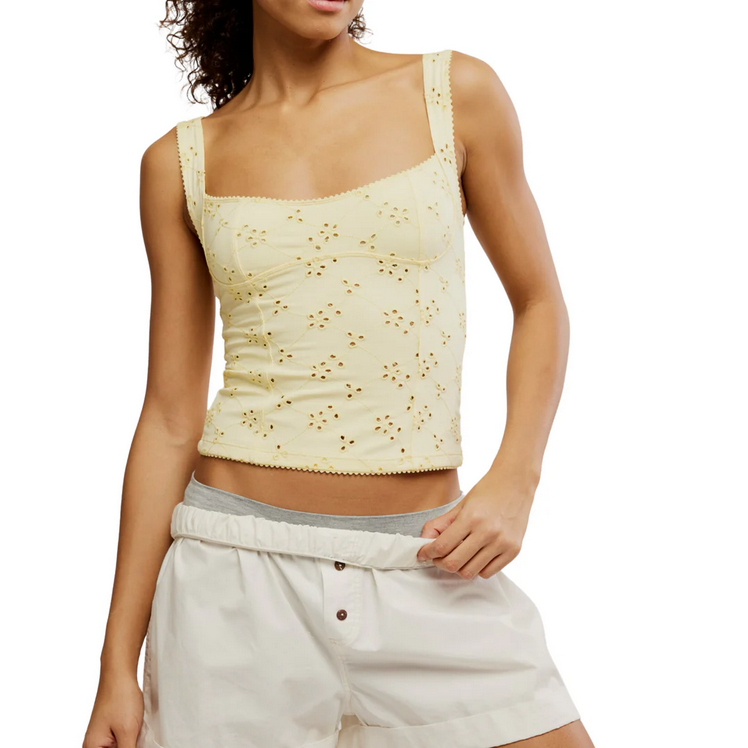 Free People yellow eyelet cami