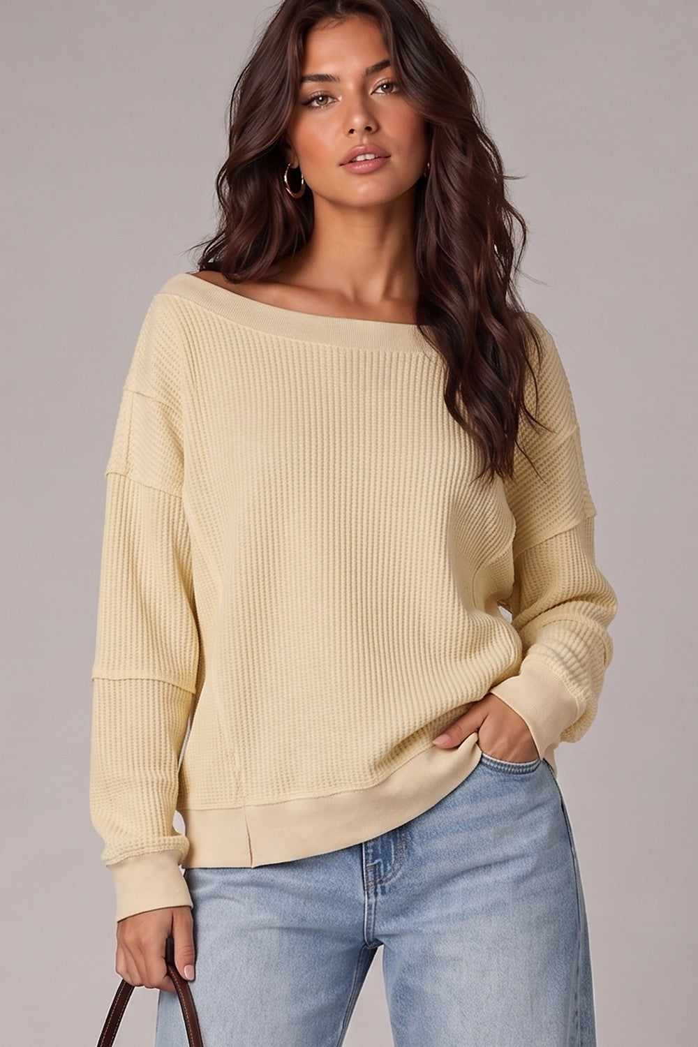 butter yellow waffle thermal