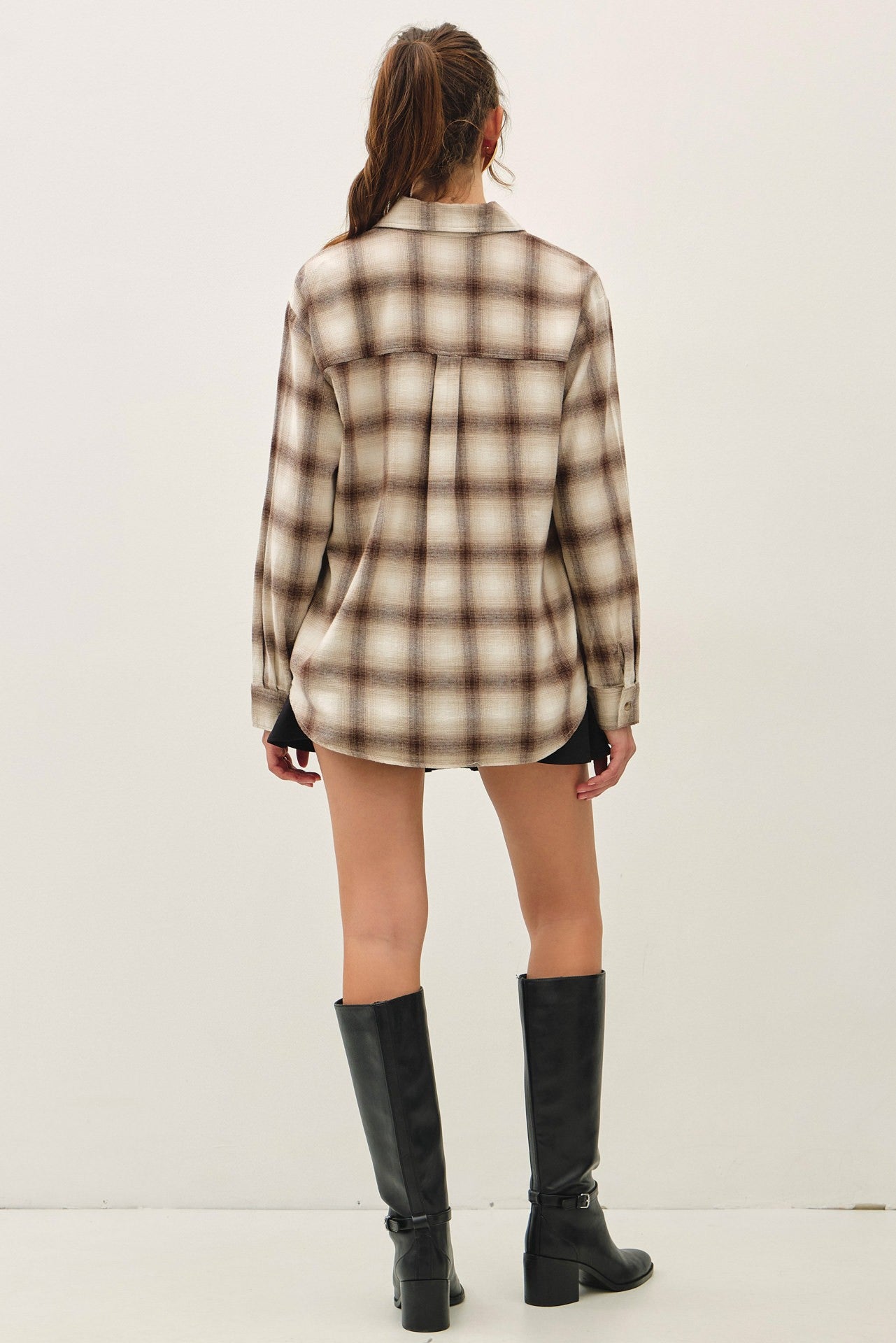 Vintage Wash Plaid Flannel || Brown