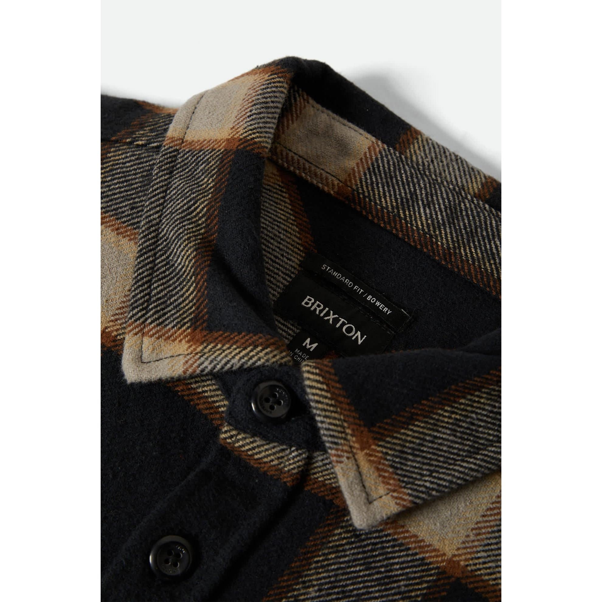 Brixton Bowery Heavyweight Flannel || Black/Cream