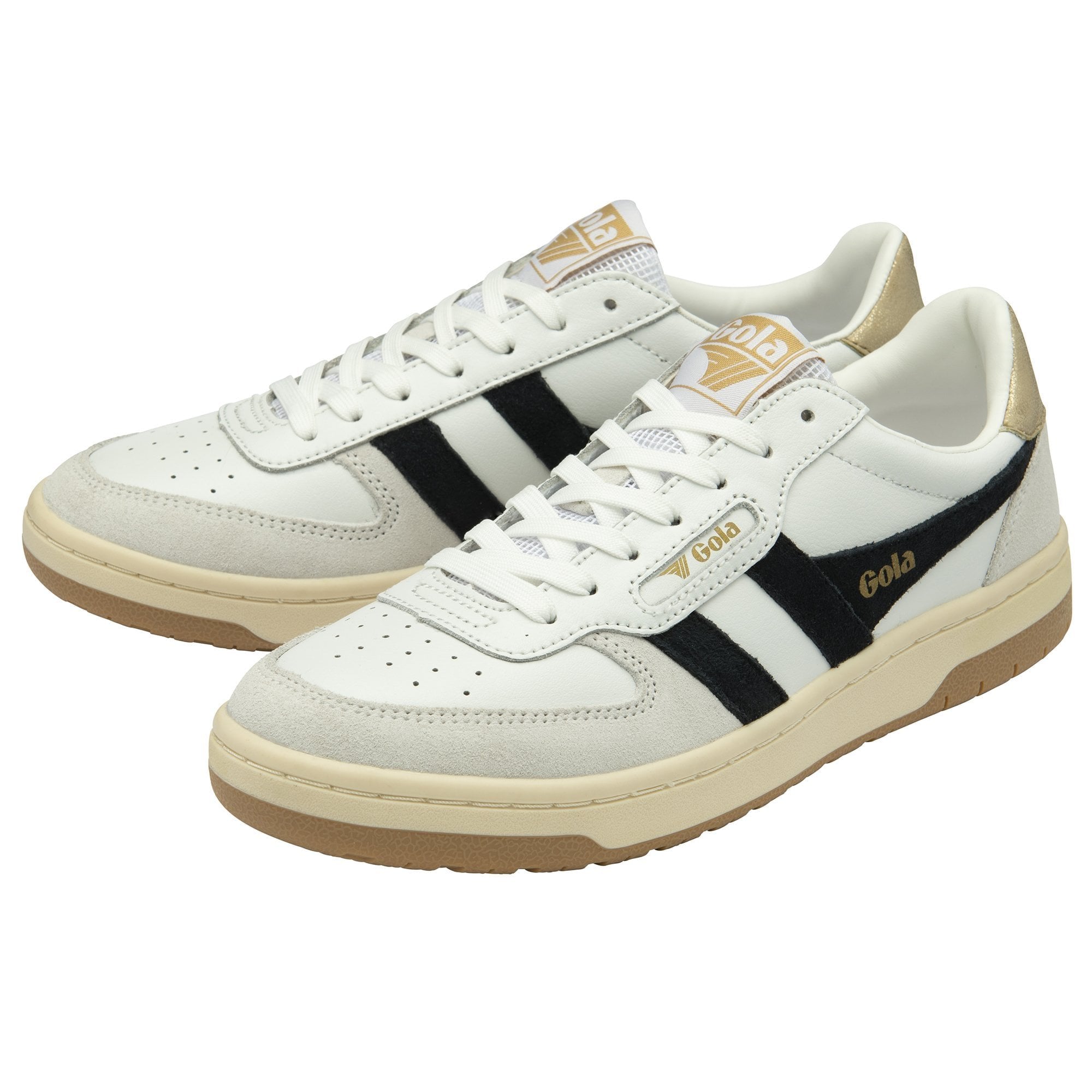 Gola Classics Women's Hawk Sneakers || White/Black/Gold