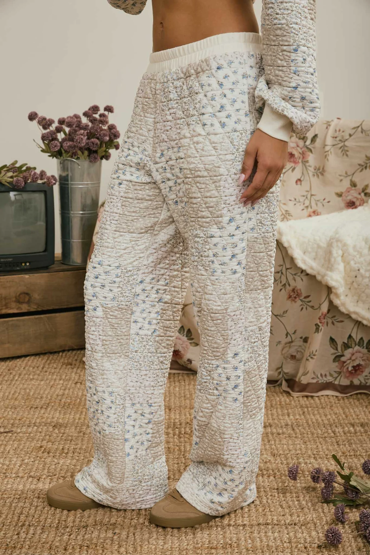 Floral Patchwork Quilted Lounge Pants