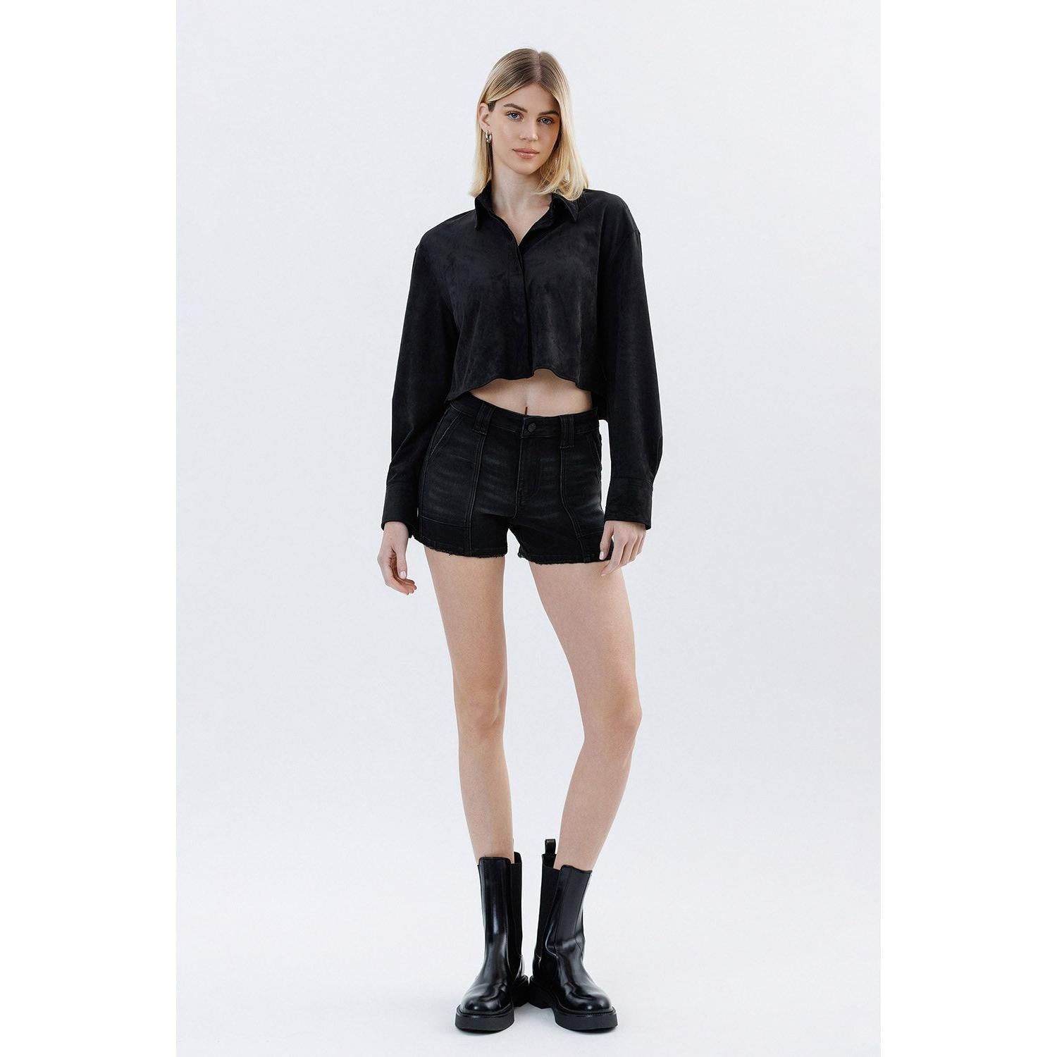 Vervet black denim shorts