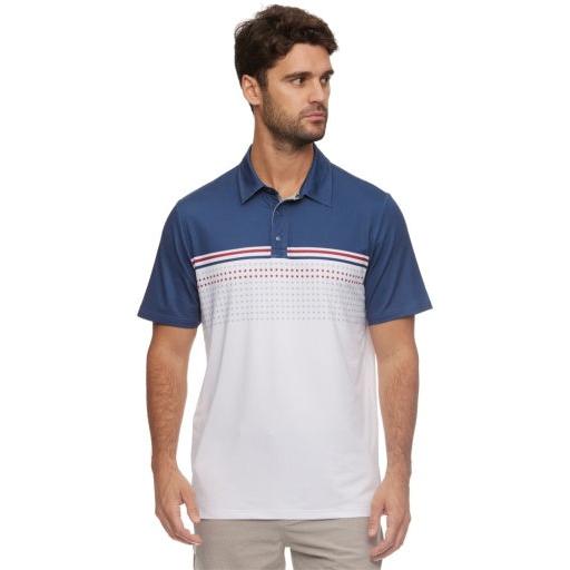 Flag & Anthem Banner Stars and Stripes Performance Polo || White/Navy